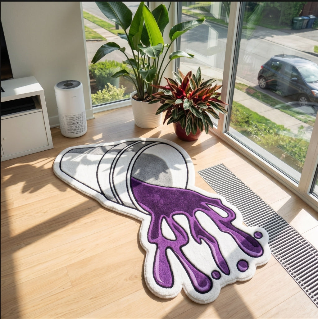 Purple Spill Drank Rug